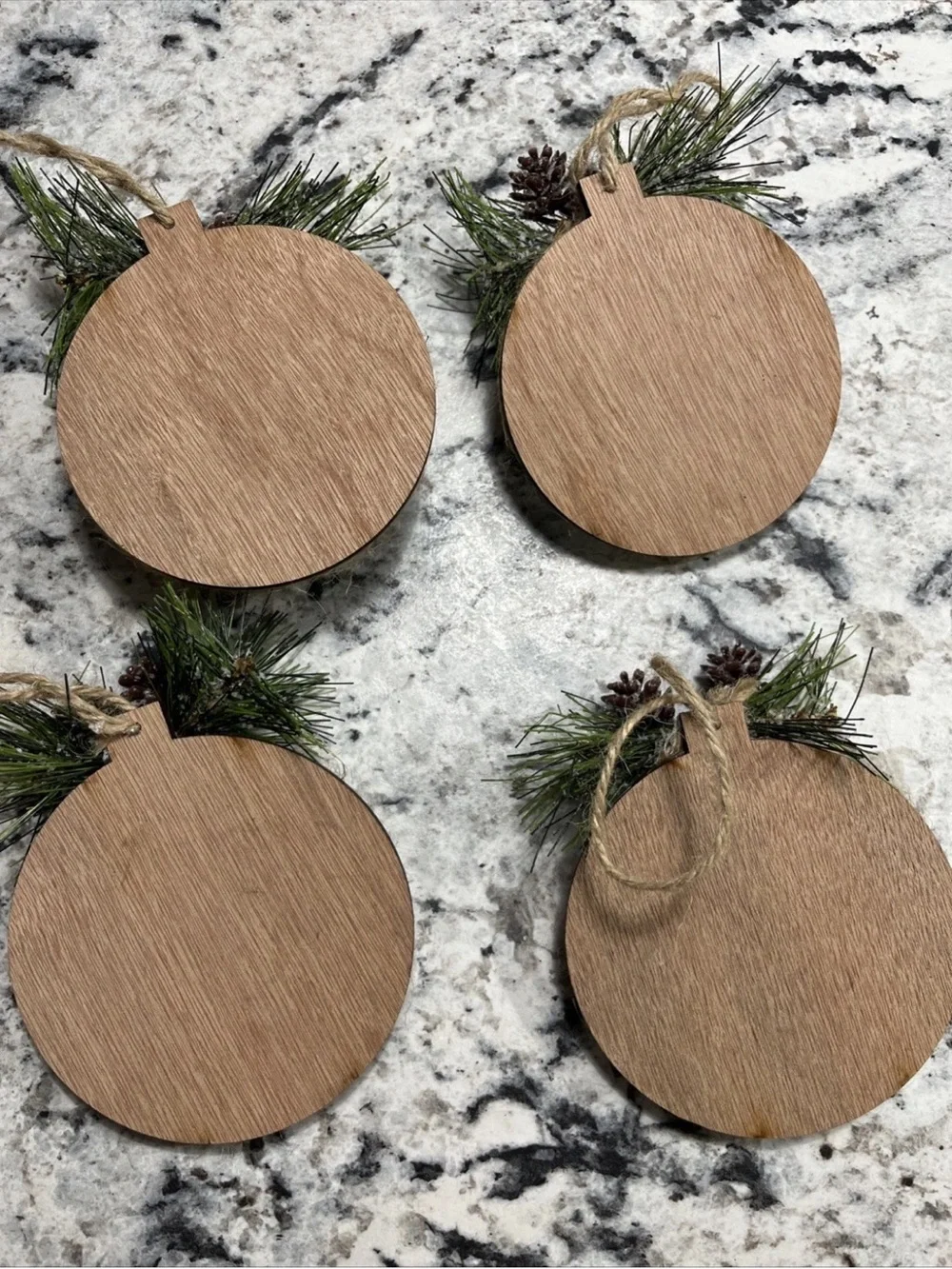 Rustic Red Buffalo Plaid Reindeer Holiday Ornaments - Set of 4